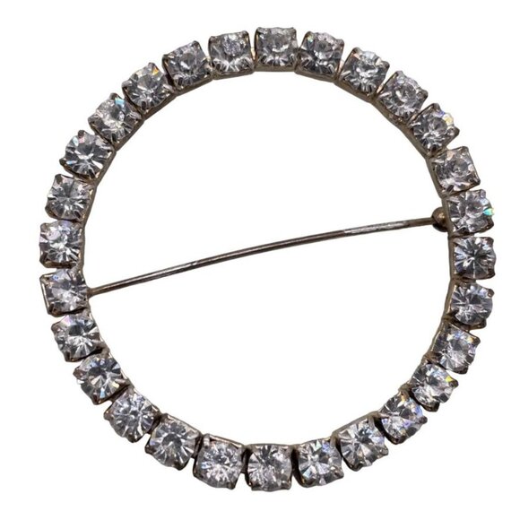 N/A Jewelry - Round Circle Rhinestone Brooch Pin Gold Tone Party/Cocktail Elegant Soft Girl
